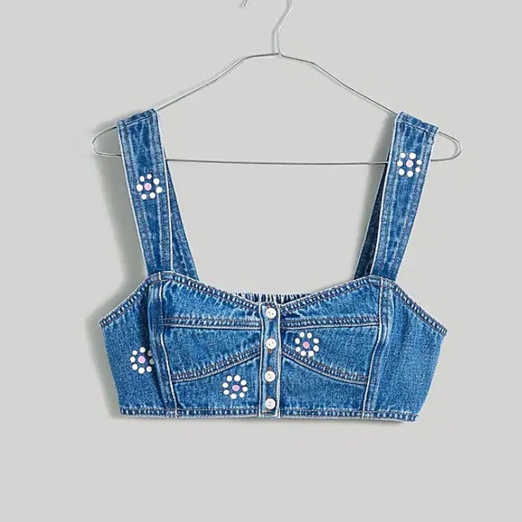Denim Sweetheart Bralette in Stamped Floral / 8 / - Picture 3 of 3